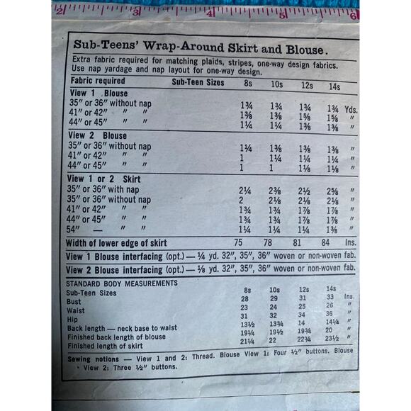 Simplicity Sewing pattern 4912 Girls wrap top 1950s size 8 - Picture 5 of 5